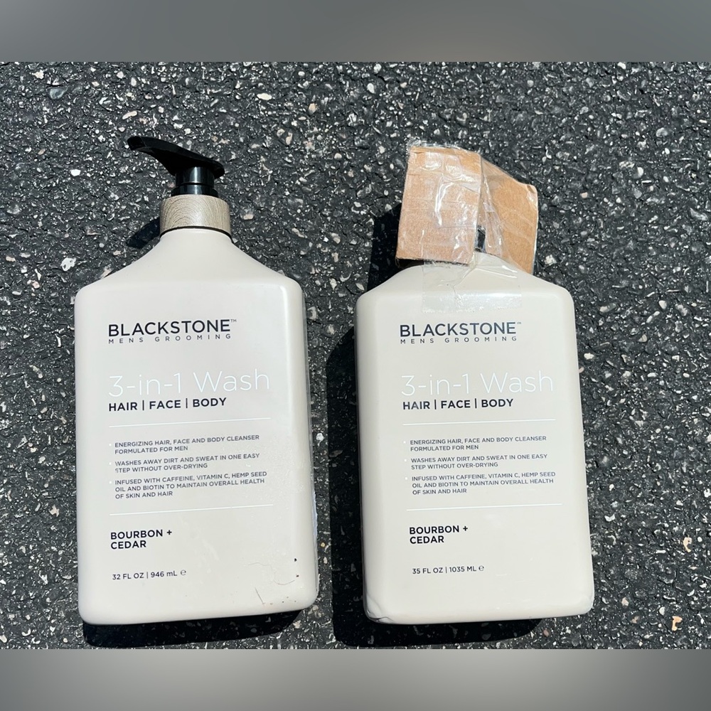 2 X 32oz Blackstone Men's Grooming 3-in-1 Shower Wash  Bourbon & Cedar Scent